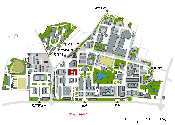 Map of Hongo campus